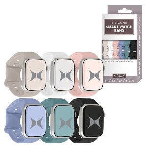 Xtreme Smart Watch Multicolored Soft Silicone Band 6 Pack Large Size, Waterproof, Buckle Design - 1 of 4
