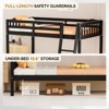 Karl Home Twin Over Twin Solid Wood Bunk Bed for Kids and Adults, No Box Spring Required, Black and Brown - 4 of 4