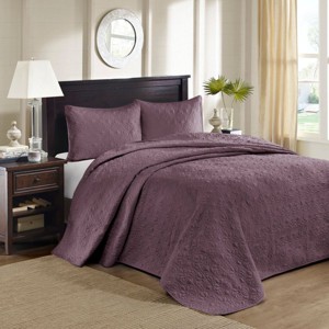 Sapphtopaz Bedding Comforter Set Classic Solid Color with Patterned Quilting Quilt Set - 1 of 4