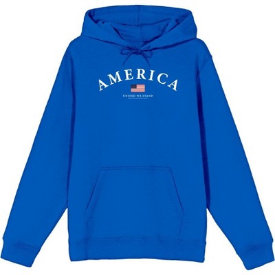 Americana America Flag Adult Blue Long Sleeve Hoodie-medium : Target