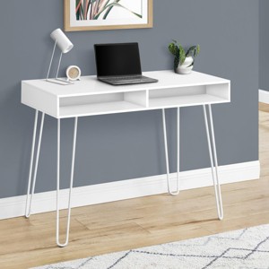 INFURNIC Desks 40"L Modern Computer Desk with Storage Drawers and Open Cubby for Flexible Workspace, White, 40"*19.75"*30" - 1 of 4