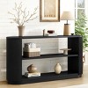 Modern Console Table for Entryway or Hallway,Narrow Sofa Table with Open Shelves & Fluted Wood Grain Design–The Pop Home - 2 of 4