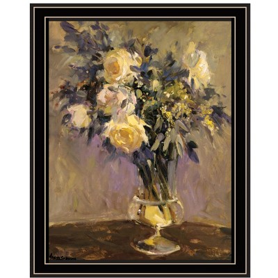 HomeRoots Evening Vase Black Framed Print Wall Art