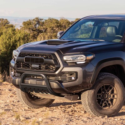 Bull Bar Compatible with Tacoma 2016-2022/F-150 2004-2022, Front Bumper Guards, Push Bar for Trucks with Skid Plate, Front Grille Brush Guards
