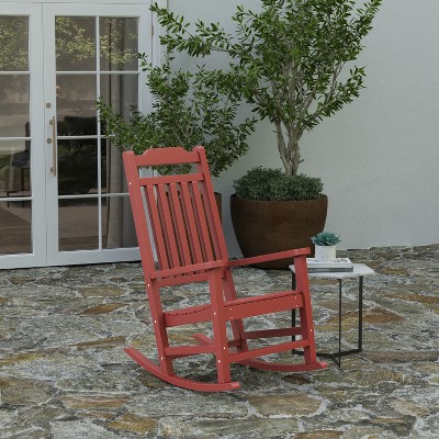 Terracotta Poly Resin Traditional Outdoor Rocking Chair