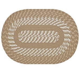 Newport Braid Collection 100% Polypropylene Stripe Pattern Reversible Indoor Utility Rug - Better Trends - 1 of 3