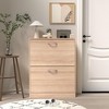 TIRAMISUBEST Natural Wood Shoe Cabinet - 2 Flip-Door Storage for Entryway, Farmhouse Style (20.9"x9.4"x43.1") - 2 of 4