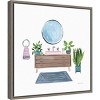 16" x 16" Bathroom I by Farida Zaman Framed Canvas Wall Art Green - Amanti Art: Serene Decor, Refreshing Scene - 2 of 4
