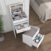Small Vanity Desk with Mirror - White Makeup Vanitys Set Make up Table with Chair, Drawers - 2 of 4