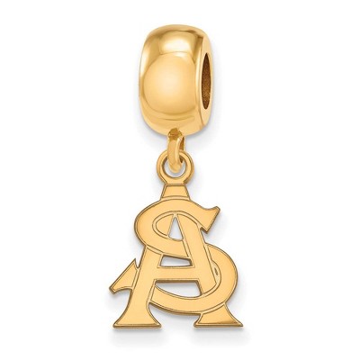 Black Bow Jewelry 14k Yellow Gold Plated Sterling Silver Arizona State Sun Devils NCAA Bead Charm