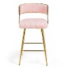 NicBex Corduroy Bar Stools Set of 2,26" Counter Stools with Gold Chrome Base,Stool Chairs with Backrest,Barstools for Kitchen Island & Bar - 2 of 4