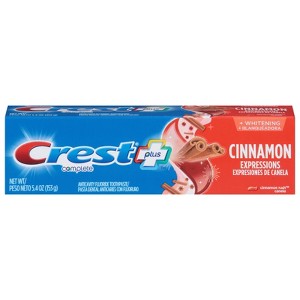 Crest Complete Plus +Whitening Anticavity Cinnamon Expressions Fluoride Toothpaste 5.4 oz - 1 of 3