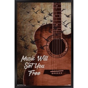 Trends International Music Will Set You Free Framed Wall Poster Prints - 1 of 4