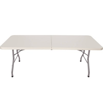 Hampden 72" Gray Plastic and Steel Fold-In-Half Table