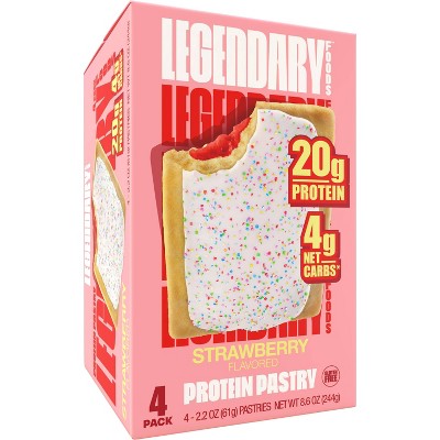 Legendary Foods Gluten Free and Keto Friendly Protein Pastry - Strawberry -  8.6oz/4ct