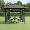 vidaXL Steel Gazebo with Double-Tiered Roof, Anthracite - Spacious and Elegant Garden Shelter, Ideal for Parties, Picnics & Weddings - 2 of 4