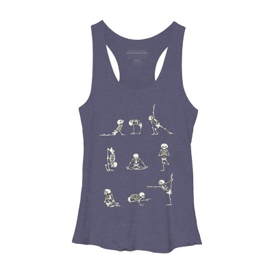 Women's Design By Humans Skeleton Yoga By huebucket Racerback Tank Top