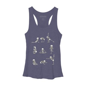 Women's Design By Humans Skeleton Yoga By huebucket Racerback Tank Top - 1 of 3