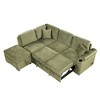 NicBex Sectional Sofa with Storage Ottoman Velvet Modern L Shaped Modular Sofa for Living Room & Apartment, Black - 4 of 4