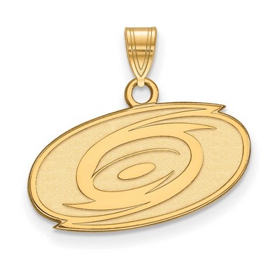 Black Bow Jewelry 14k Yellow Gold Carolina Hurricanes NHL Small Pendant
