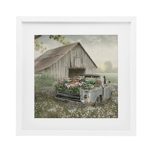Stupell Industries Gathering Fragrance Flower Truck Framed Print Under Glass Art - 1 of 4