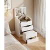 TiramisuBest 3 in 1 Vanity Desk Flip Top Mirror Glass Desktop 3 Drawers Cushioned Stool Bedroom - 3 of 4