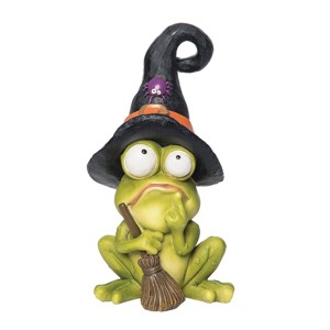 Gallerie II Frog with Witch Hat Halloween Figure Decoration - 1 of 3