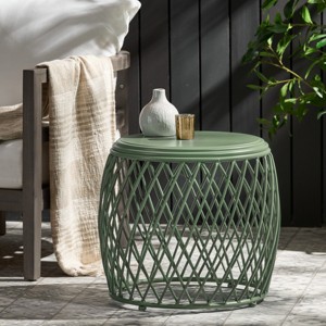 Stylish and Durable Outdoor Iron Side Table with Lattice Design – Lightweight, Weather-Resistant, No Assembly Required-Coolbibila - 1 of 4