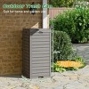 SEVOBAL 31 Gallon Outdoor Trash Can Garbage Can with Lid Waterproof Resin Garbage Patio Waste Bin Garden Backyard Deck, Beige, 16.1"*16.26"*33.86" - 2 of 4