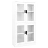 vidaXL Office Cabinet White Steel, Tempered Glass Medium Office Cabinet - 2 of 4