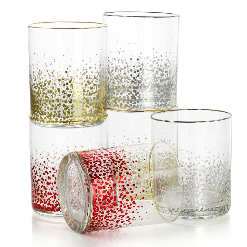 Laurie Gates California Designs Audrey Hill 6 Piece 13.5oz Double Old Fashion Glass Set in Assorted Colors, 2 of 9