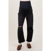 Pinkblush Black Distressed Open Knee Cropped Maternity Barrel Jeans - 2 of 4