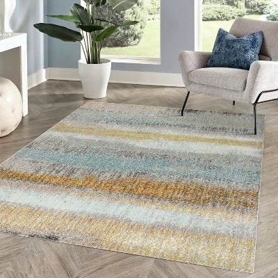 3'x5' Contemporary Pop Modern Abstract Vintage Area Rug, Cream/yellow ...