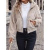 Women's Double - Sided Fuzzy Zip - Up Hooded Cardigan with Pockets, Cozy and Practical Outerwear - 4 of 4