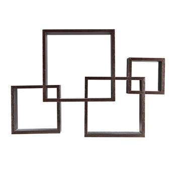 25.5" x 17.75" Intersecting Cube Wall Shelf Black - Danya B.