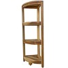 EcoDecors® SnazzyCorner® 38" Teak Wood 4-Tier Corner Shelf in EarthyTeak Finish - Target Plus Natural 17"L x 12"D x38"H - 4 of 4