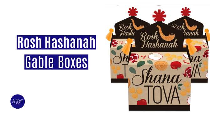 Big Dot of Happiness Rosh Hashanah - Treat Box Party Favors - New Year Goodie Gable Boxes - Set of 12, 2 of 10, play video