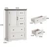 5 Drawer Tall Dresser, 31.5" Wood Closet Clothes Storage Organizer, Large Storage Cabinet, White - 2 of 4
