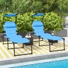 Outsunny Outdoor Lounge Chair, 4 Position Adjustable Backrest Folding Lounge, Cushioned Tanning Chair w/ Pillow Headrest - 2 of 4