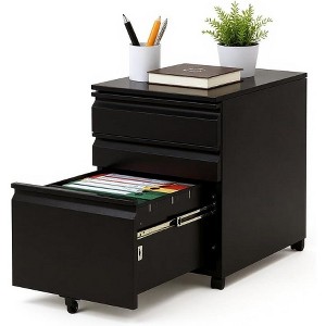 Mobile Filing Cabinet 3 Drawer,Under Desk File Cabinet with Lock & Anti-Tip Wheel, Metal Rolling Filing Cabinets for Home Office Organizer - 1 of 4