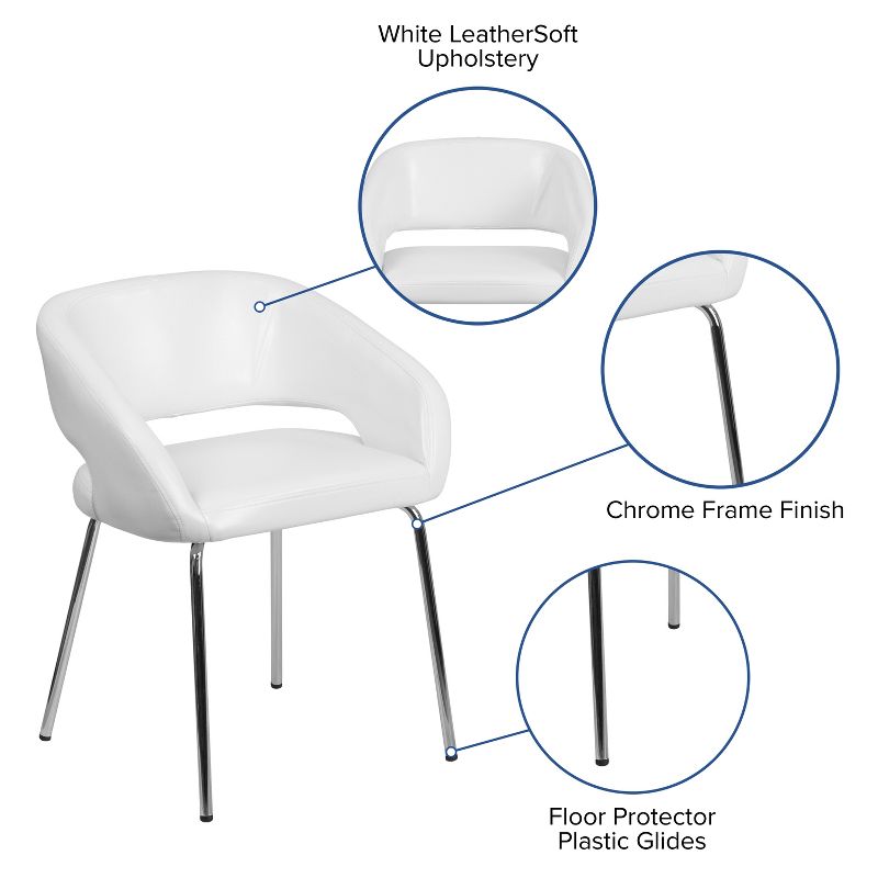 Flash Furniture Fusion Series Contemporary LeatherSoft Side Reception Chair with Chrome Legs, 3 of 11