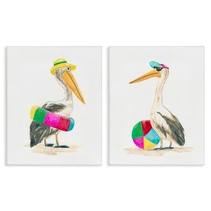 Stupell Industries Pelicans & Beach Floats, 16" x 20" - 1 of 4