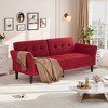 GustoWave 89" Convertible Futon Sofa Bed, Soft Upholstered Futon Couch, Fabric Sleeper Sofa with Adjustable Backrest & Armrest - 3 of 4