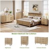 Modern Fluted 6-Drawer Dresser – Wide Chest with Metal Handles & Legs, Wooden Dresser TV Stand, Clothes Storage Organizer for Bedroom, Living Room - 3 of 4