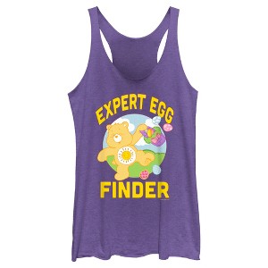 Women's Care Bears Expert Egg Finder Racerback Tank Top - 1 of 4