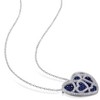 EVERLY JEWELRY | Sterling Silver 4 CT TGW Created Blue Sapphire Created White Sapphire Fashion Pendant With Chain Black Rhodium Plated, 18-inch - 4 of 4