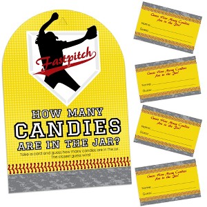 Big Dot of Happiness Grand Slam - Fastpitch Softball - How Many Candies Birthday Party or Baby Shower Candy Guessing Game - 1 of 4