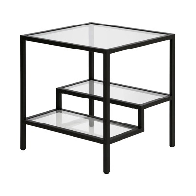 Metal Two Tier Side Table in Black - Henn&Hart