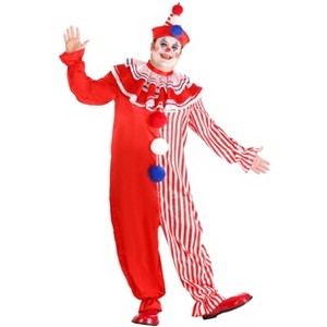 Halloweencostumes 3x Adult s Plus Size Classic Clown Costume Authentic Red Carnival Jester Jumpsuit With Hat Blue white red Target