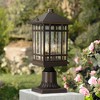 Kathy Ireland Sierra Craftsman Rustic Farmhouse Outdoor Post Light Rubbed Bronze 14" Seedy Glass for Exterior Barn Deck House Porch Yard Patio Home - 2 of 4